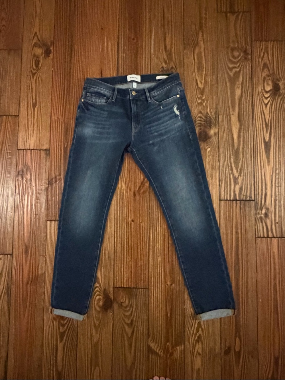 Frame Denim Women's Boyfriend Jeans in Dark Blue Wash